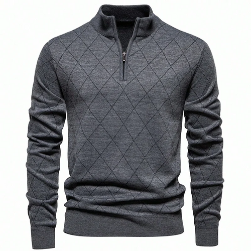 New Fashion Mens Knit Sweater American Half Zip